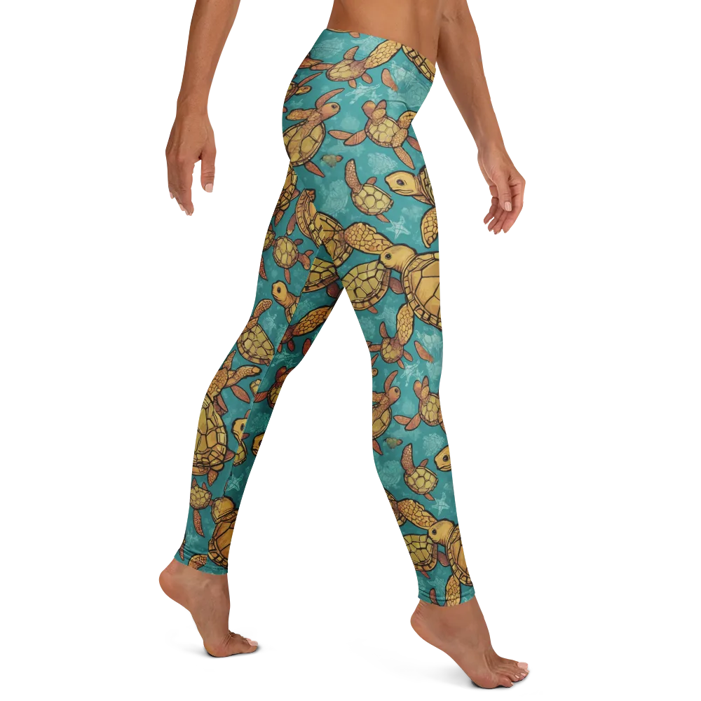 Tidal Tortoises on Leggings — Right