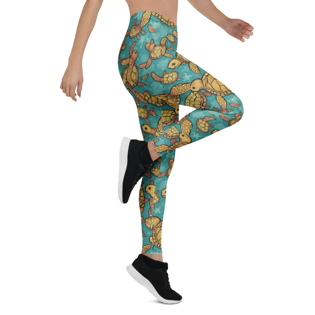 Tidal Tortoises on Leggings — Right
