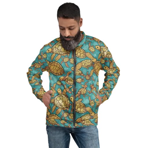 Tidal Tortoises on a Bomber Jacket