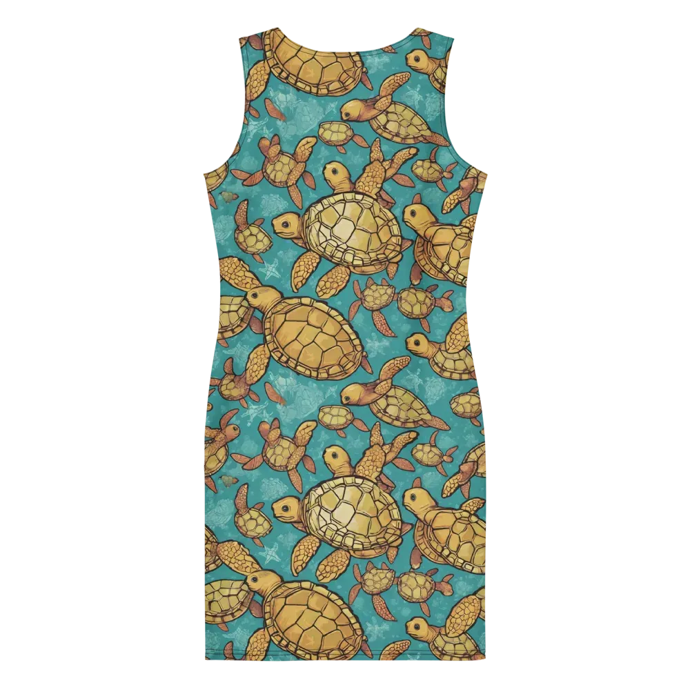 Tidal Tortoises on Bodycon Dress — Back