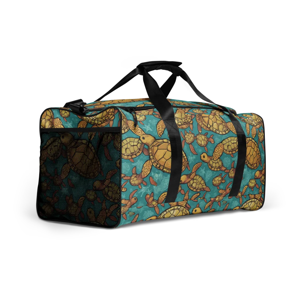 Tidal Tortoises on Duffle Bag — Right Front
