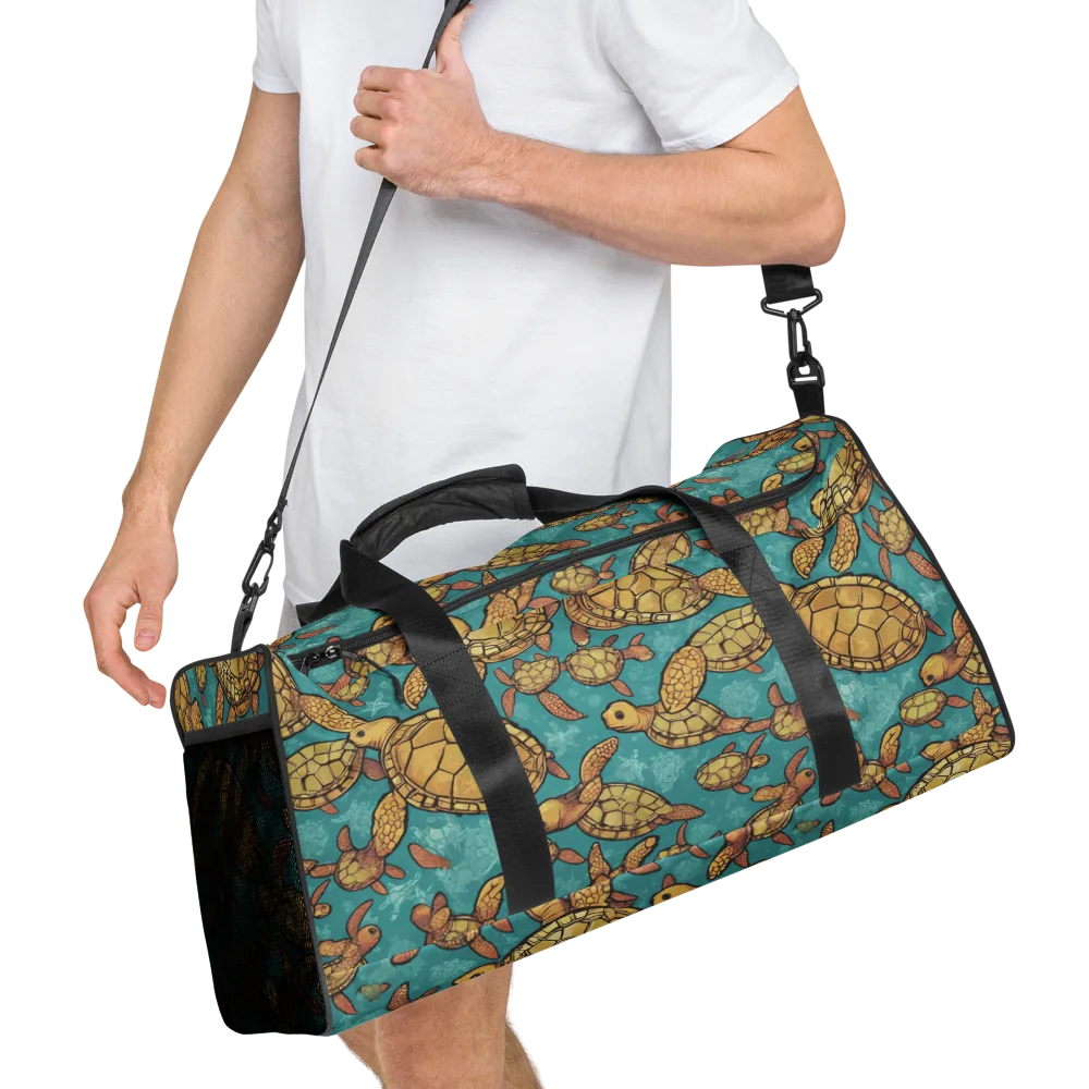 Tidal Tortoises on Duffle Bag — Right Front