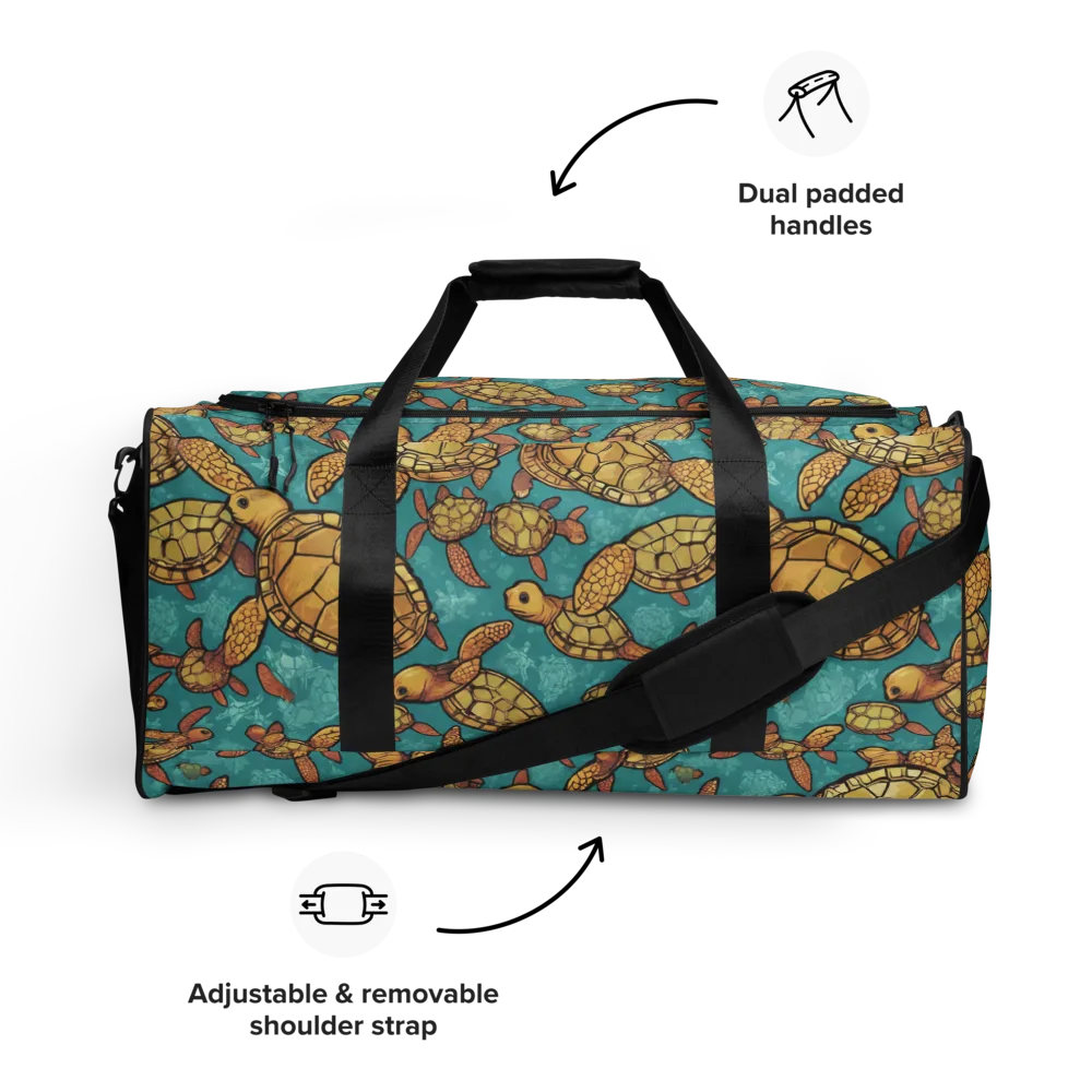 Tidal Tortoises on Duffle Bag — Front