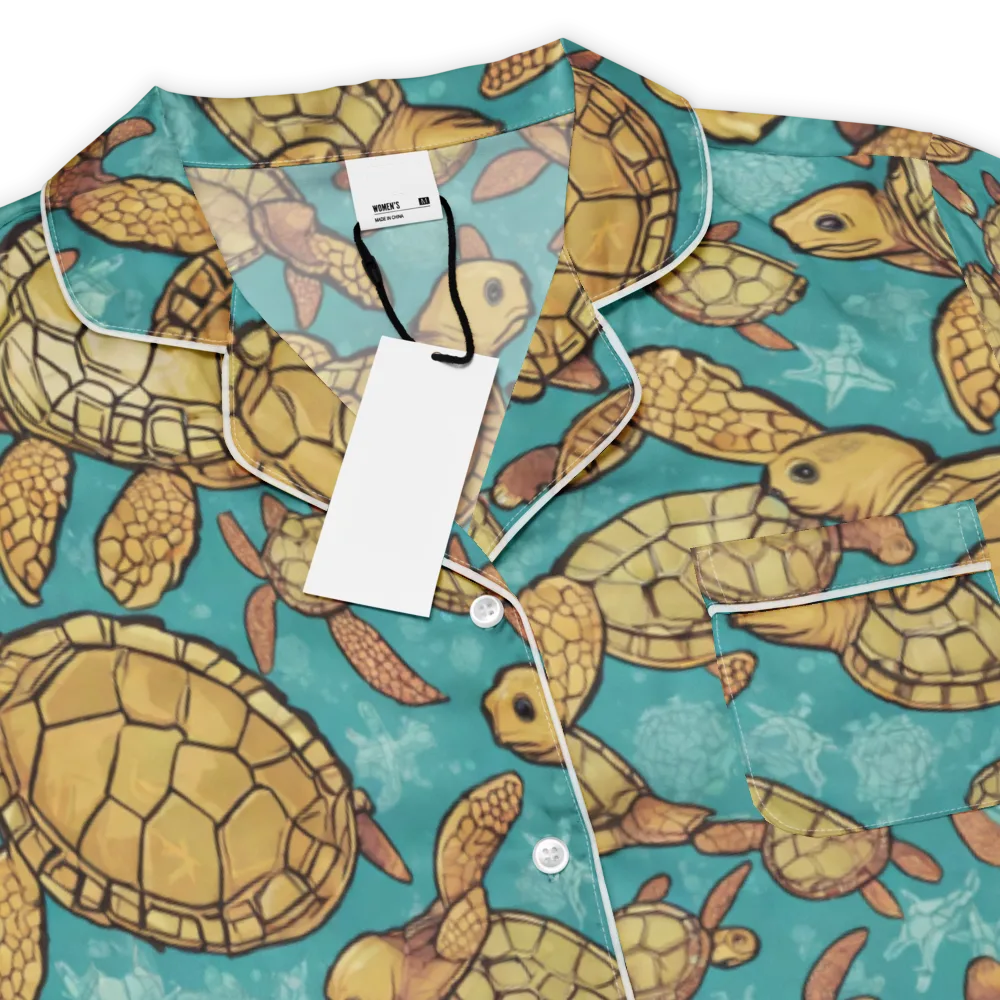 Tidal Tortoises on Women's Short Sleeve Pajama Top — Product details