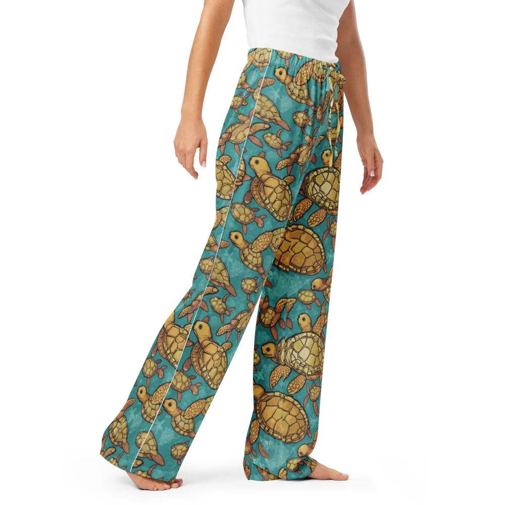 Tidal Tortoises on Women's Pajama Pants — Right Front