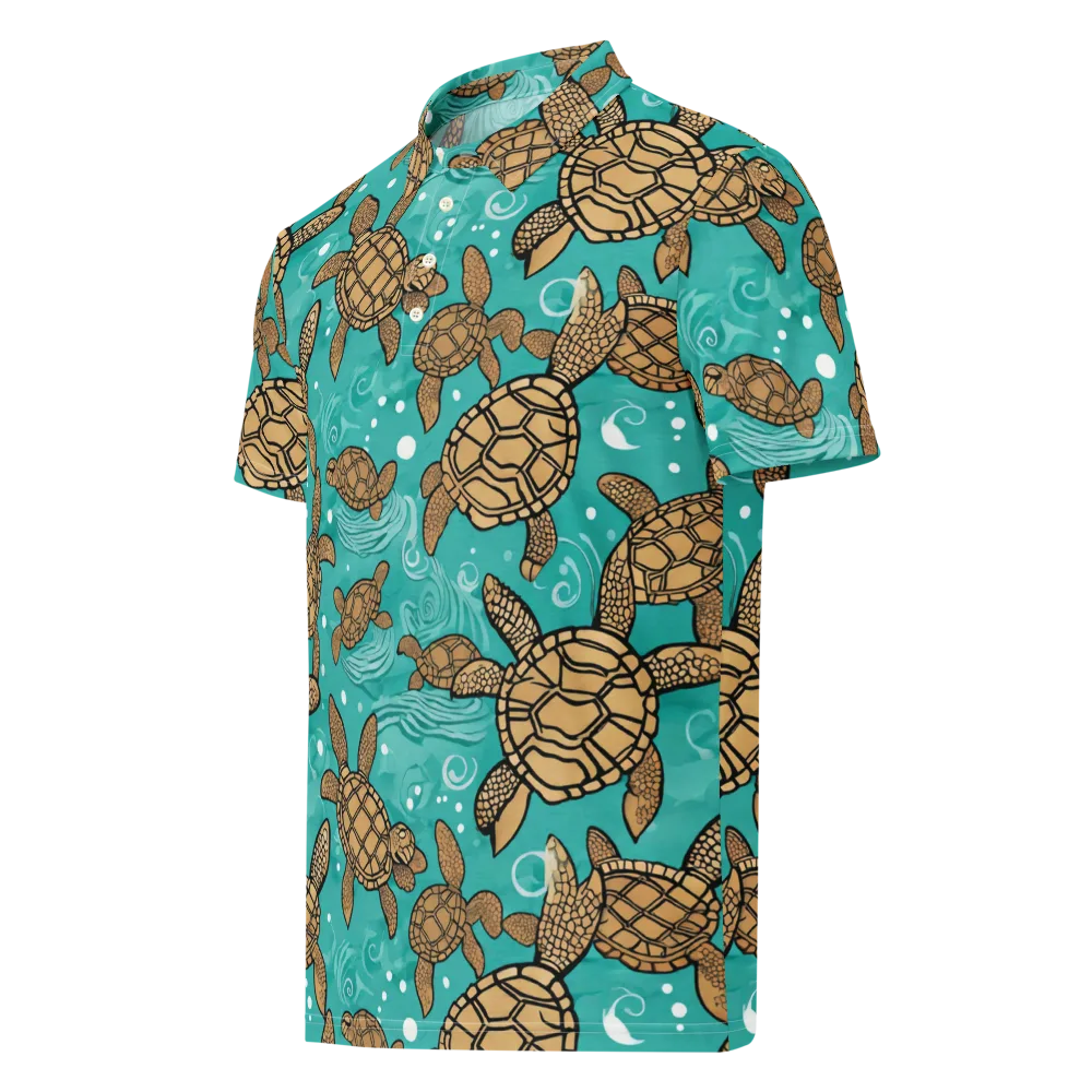 Turtle Tide on Men's Slim Fit Polo Shirt — Left Front