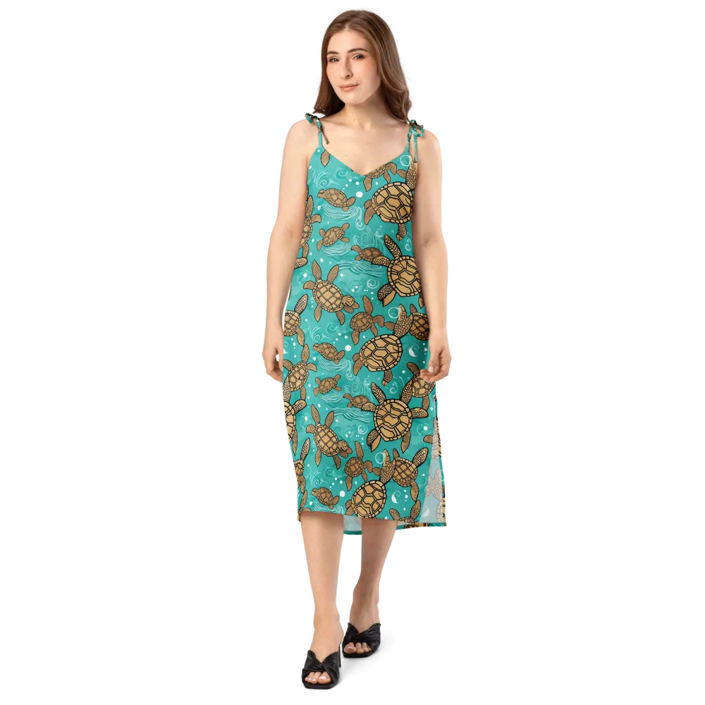 Turtle Tide on Slip Dress — Front