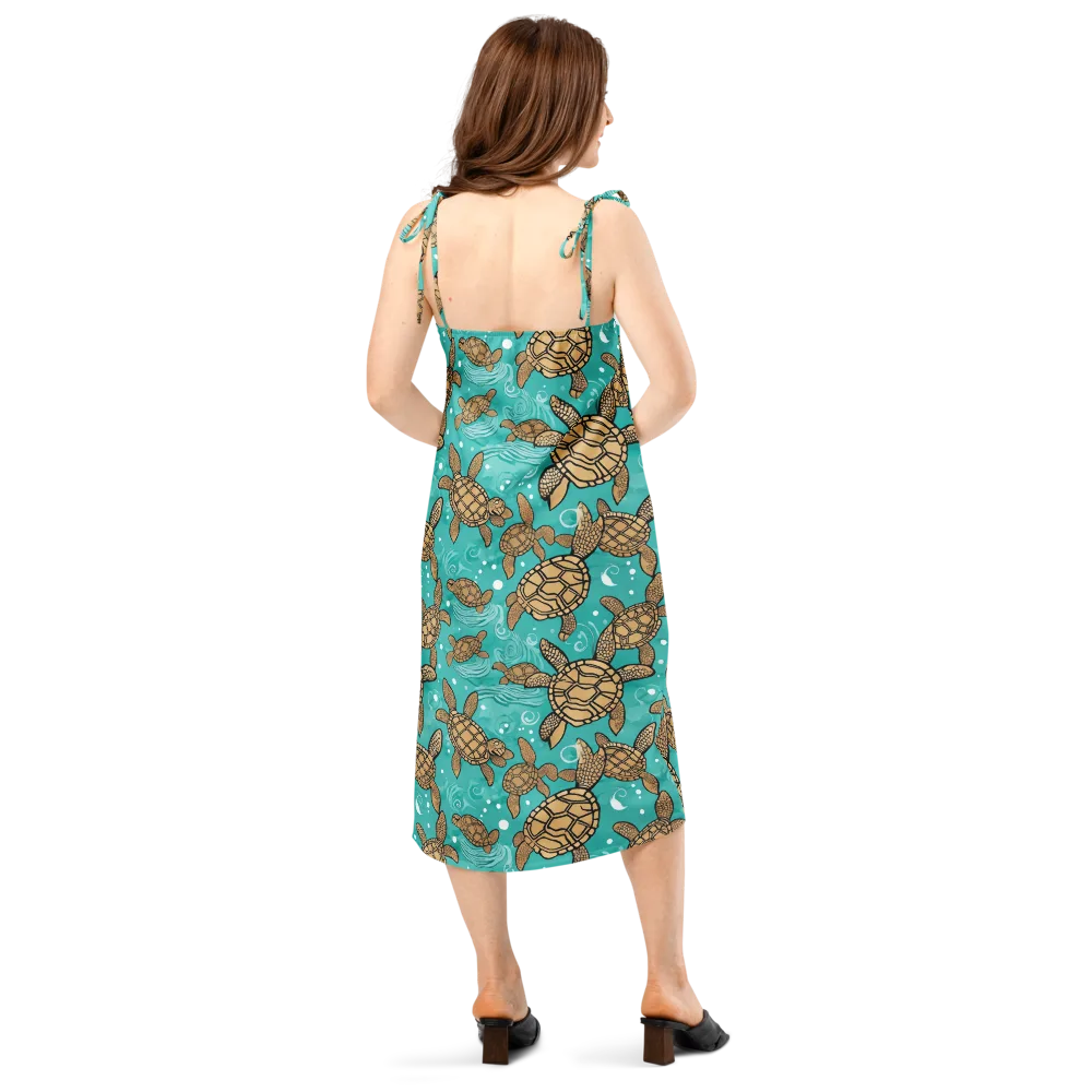 Turtle Tide on Slip Dress — Back