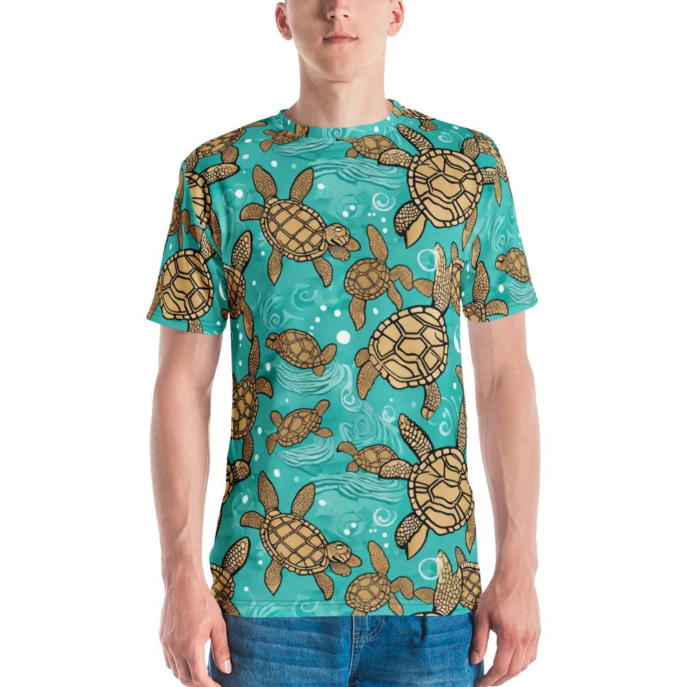 Turtle Tide on Men's Crew Neck T-Shirt — Front