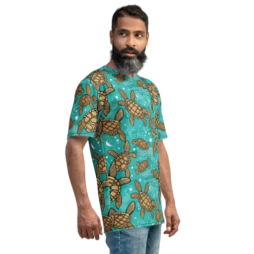 Turtle Tide on a Men's Crew Neck T-Shirt