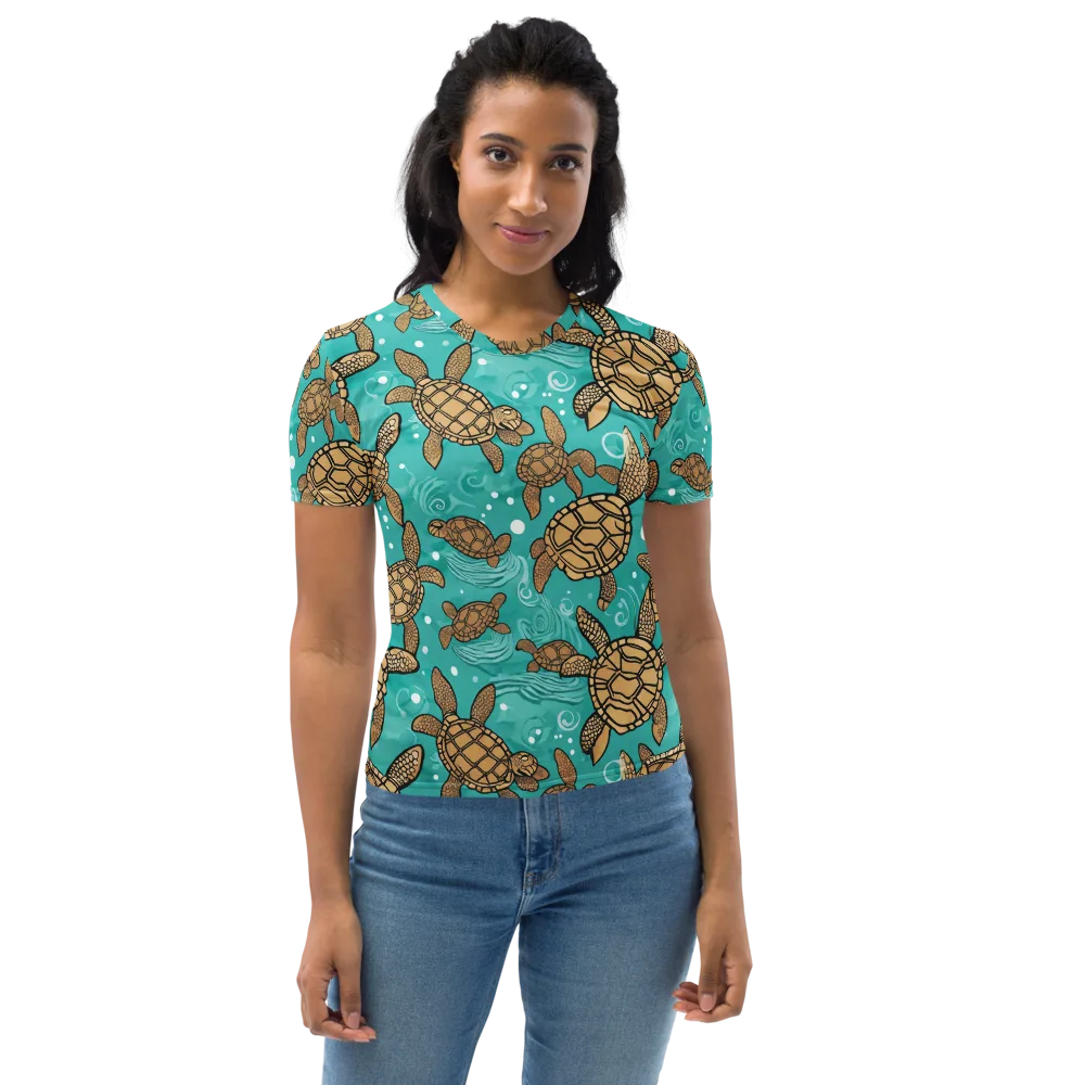 Turtle Tide on Women's Crew Neck T-Shirt — Front