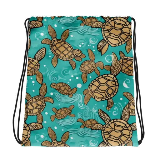 Turtle Tide on a Drawstring Bag