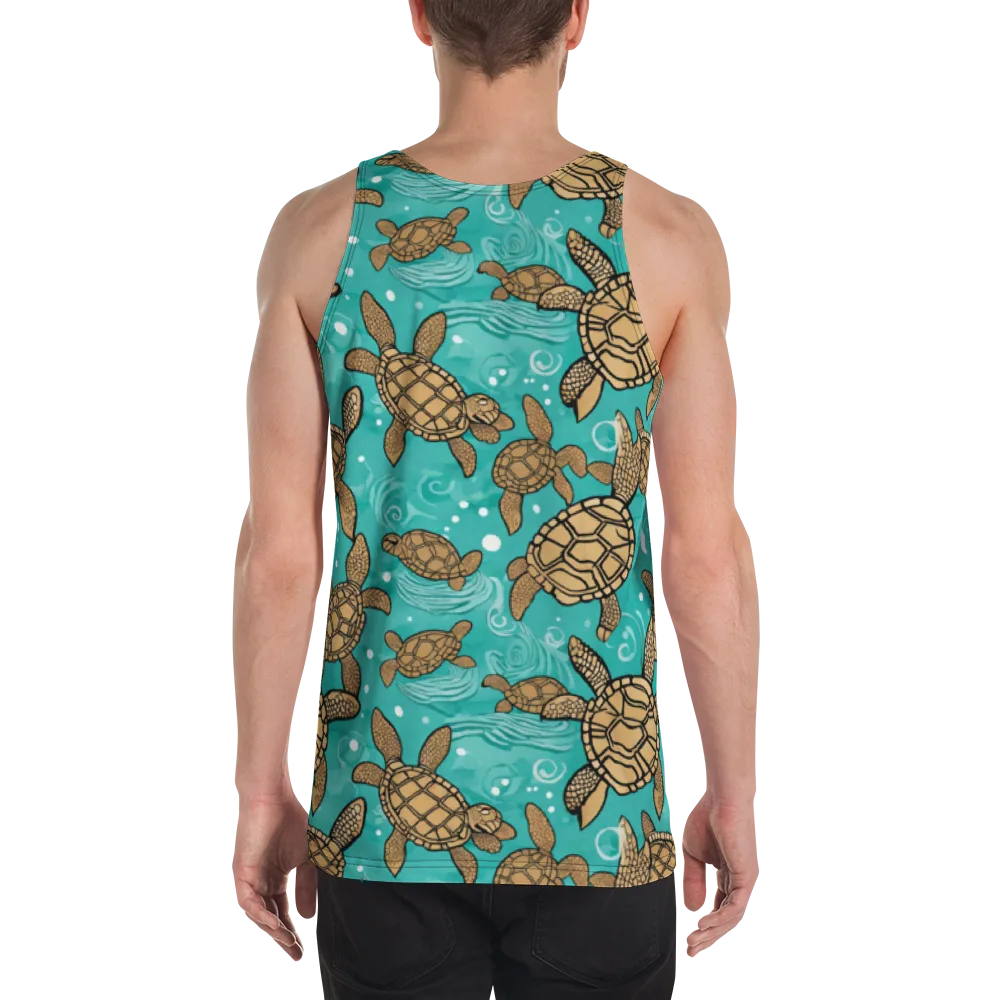 Turtle Tide on Men's Tank Top — Back