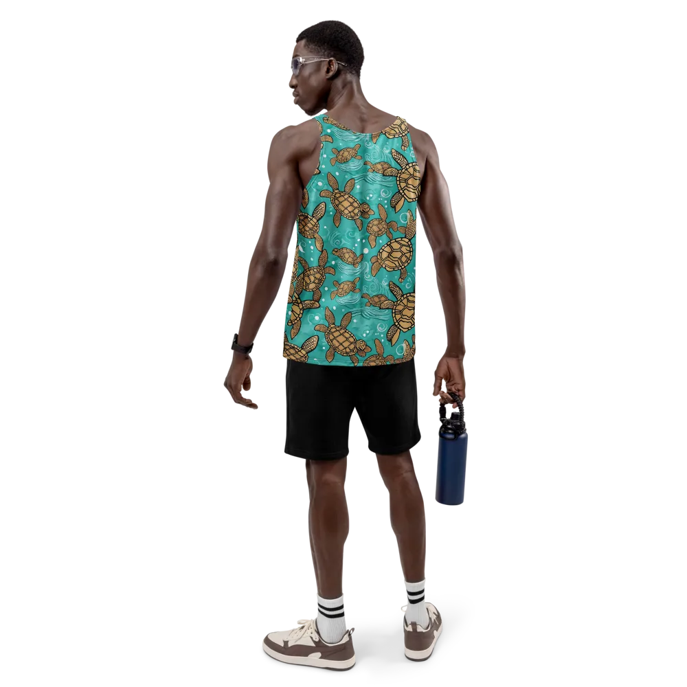 Turtle Tide on Men's Tank Top — Back