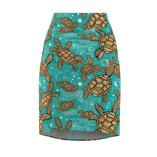 Turtle Tide on a Pencil Skirt