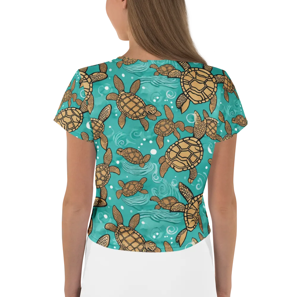 Turtle Tide on Crop Tee — Back