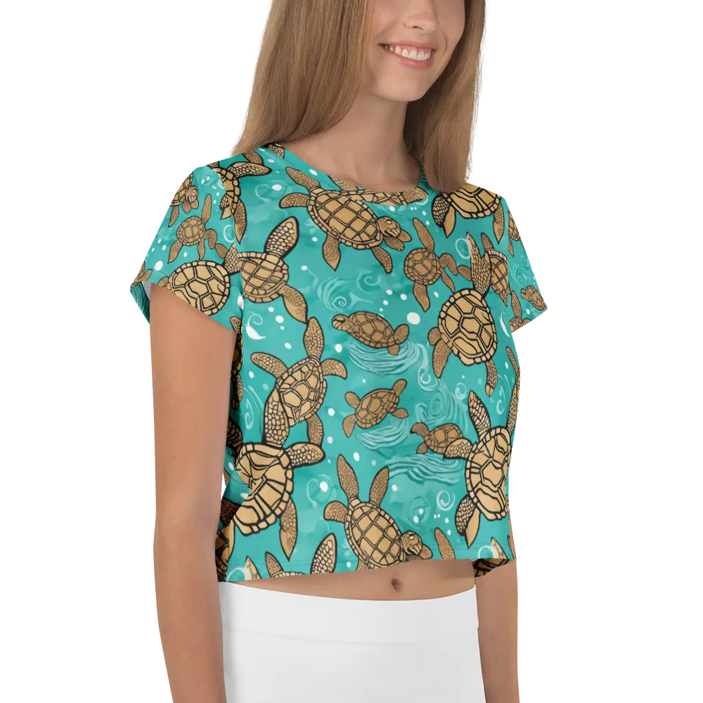 Turtle Tide on Crop Tee — Right