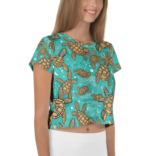 Turtle Tide on a Crop Tee
