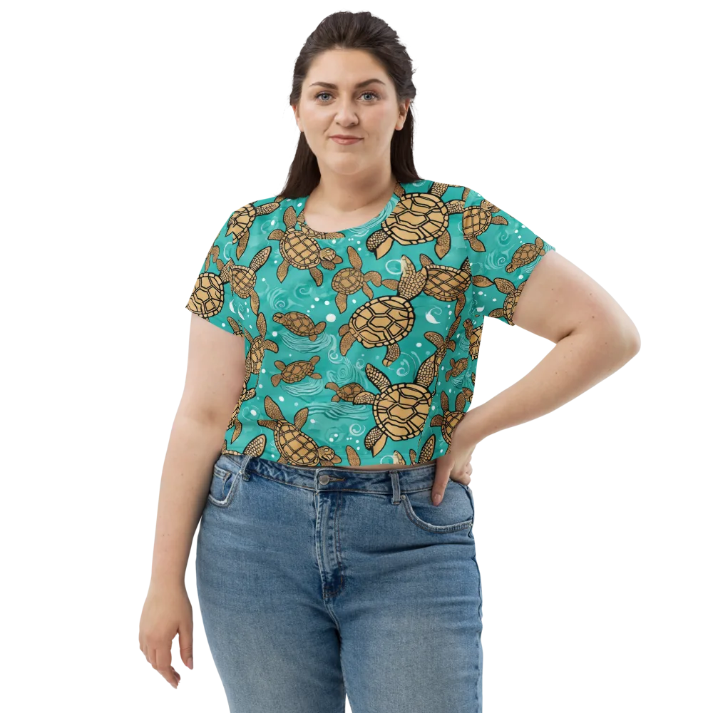 Turtle Tide on Crop Tee — Front