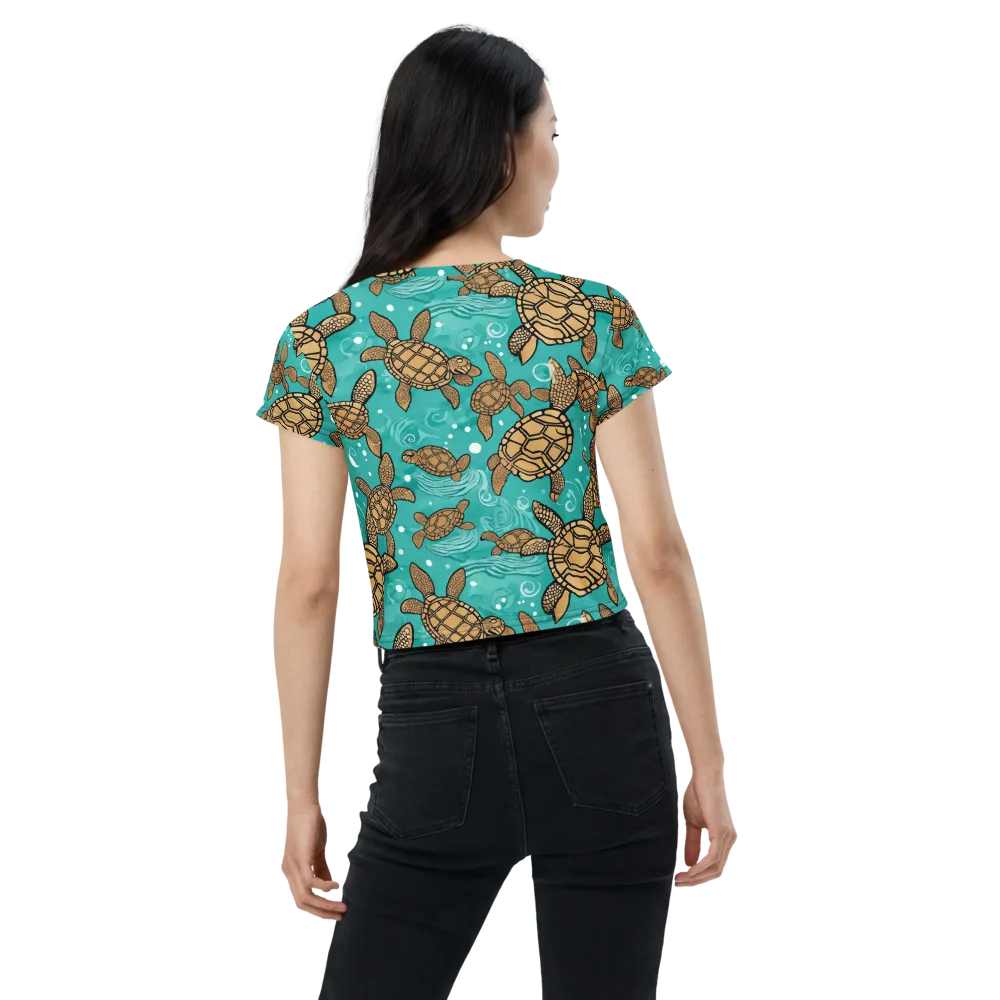 Turtle Tide on Crop Tee — Back