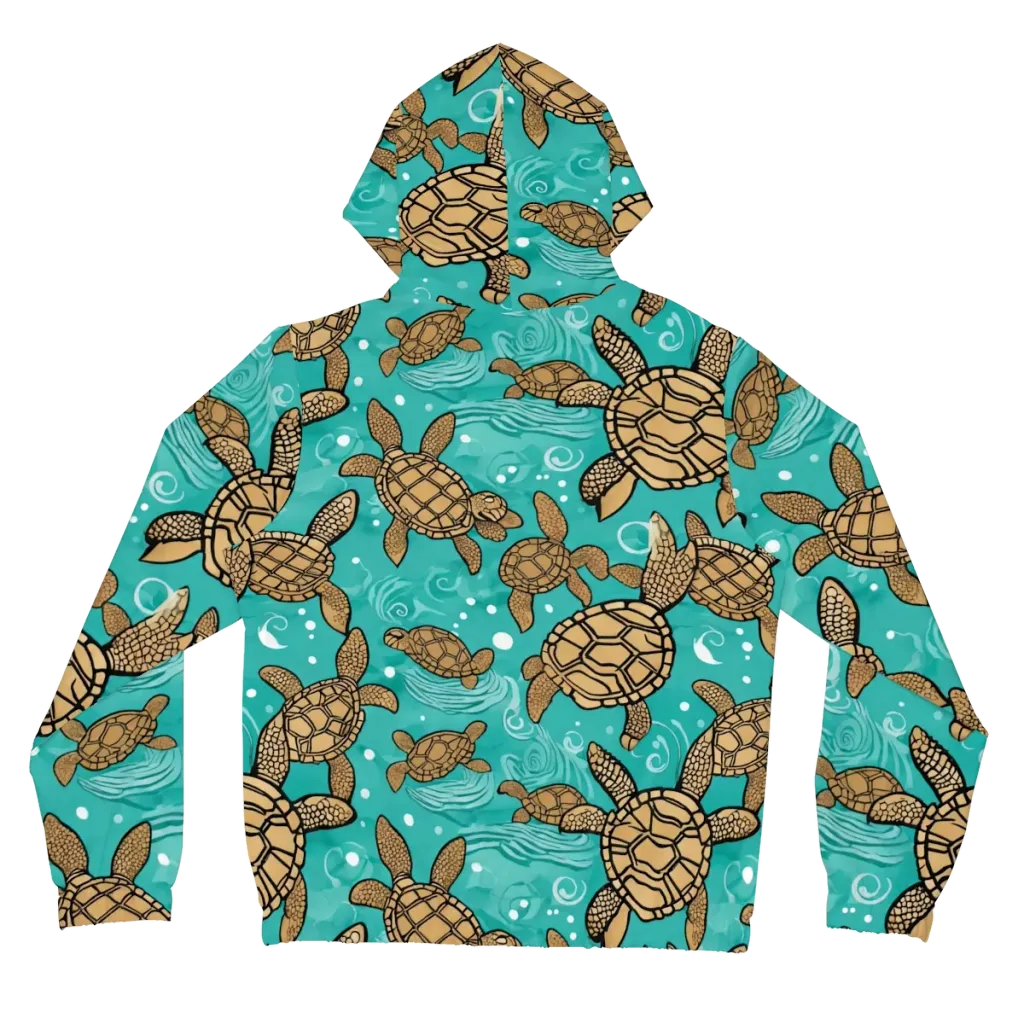 Turtle Tide on Women's Full-Zip Hoodie — Back