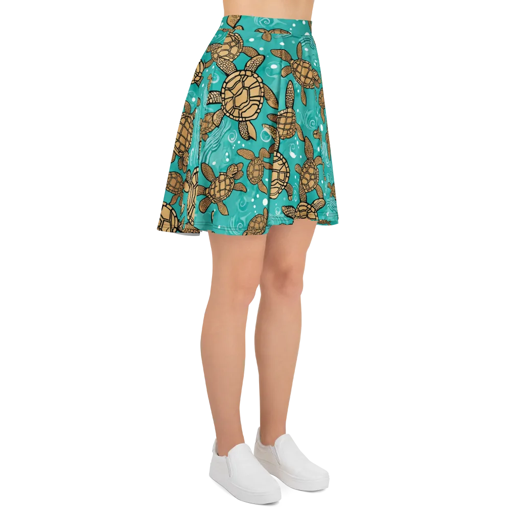 Turtle Tide on Skater Skirt — Right