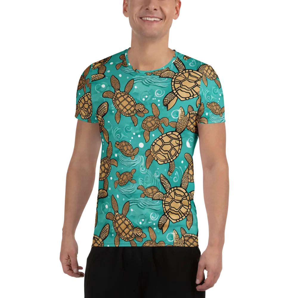 Turtle Tide on Men's Athletic T-Shirt — Front