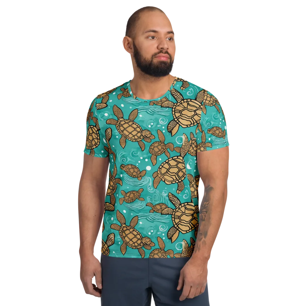 Turtle Tide on Men's Athletic T-Shirt — Front