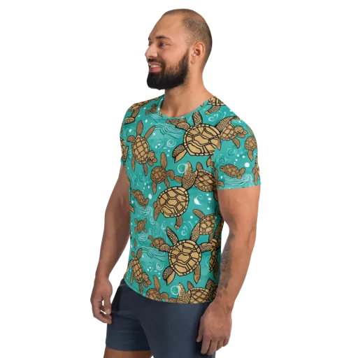 Turtle Tide on a Men's Athletic T-Shirt