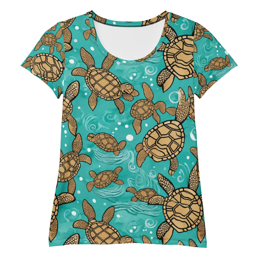 Turtle Tide on Women's Athletic T-Shirt — Front