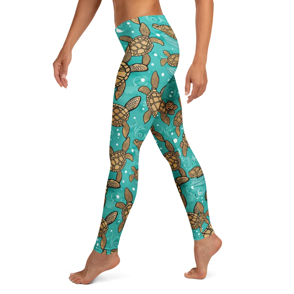Turtle Tide on Leggings — Left