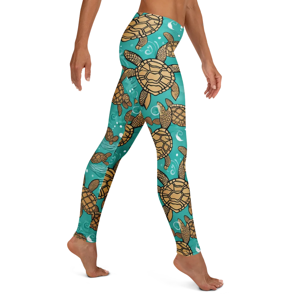 Turtle Tide on Leggings — Right