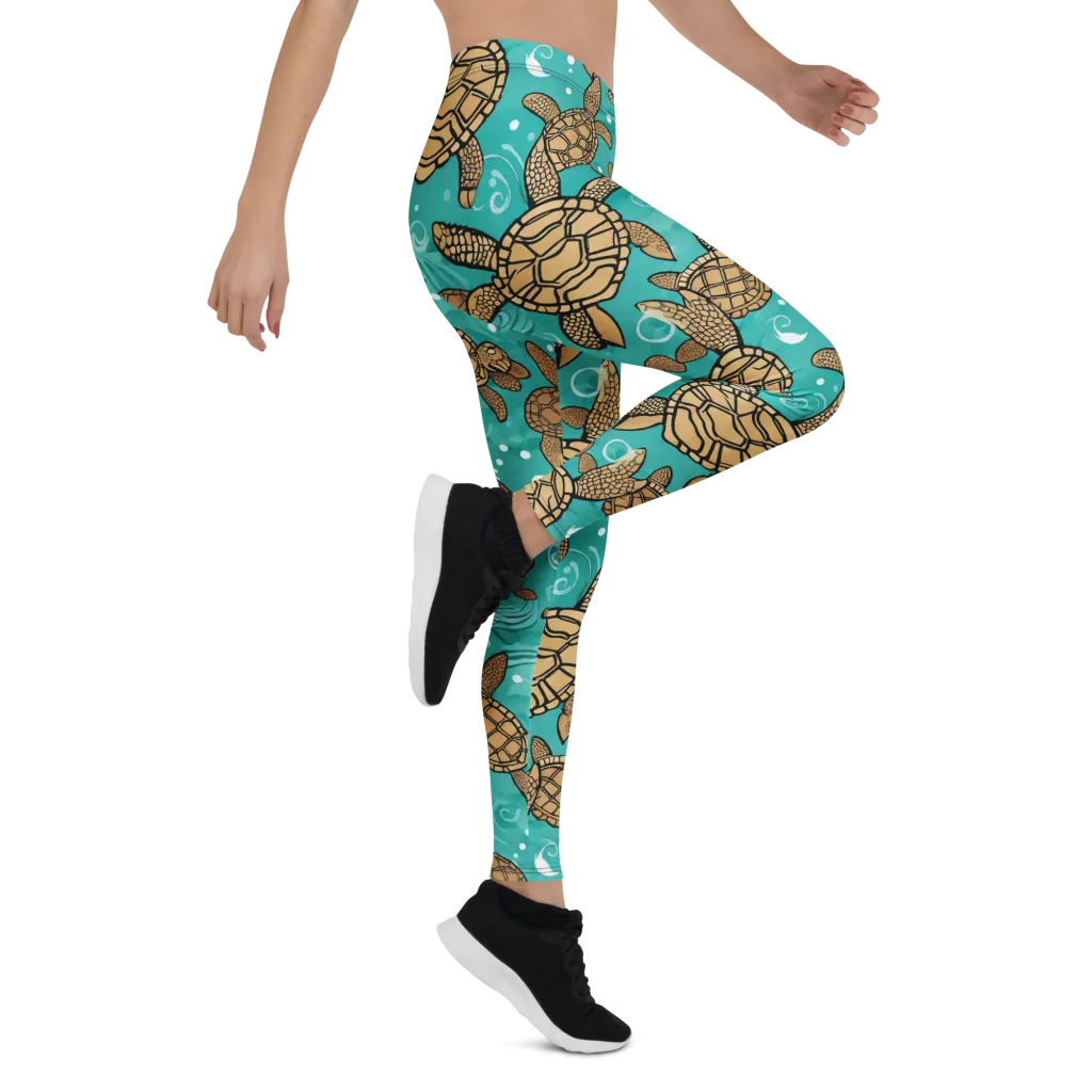 Turtle Tide on Leggings — Right