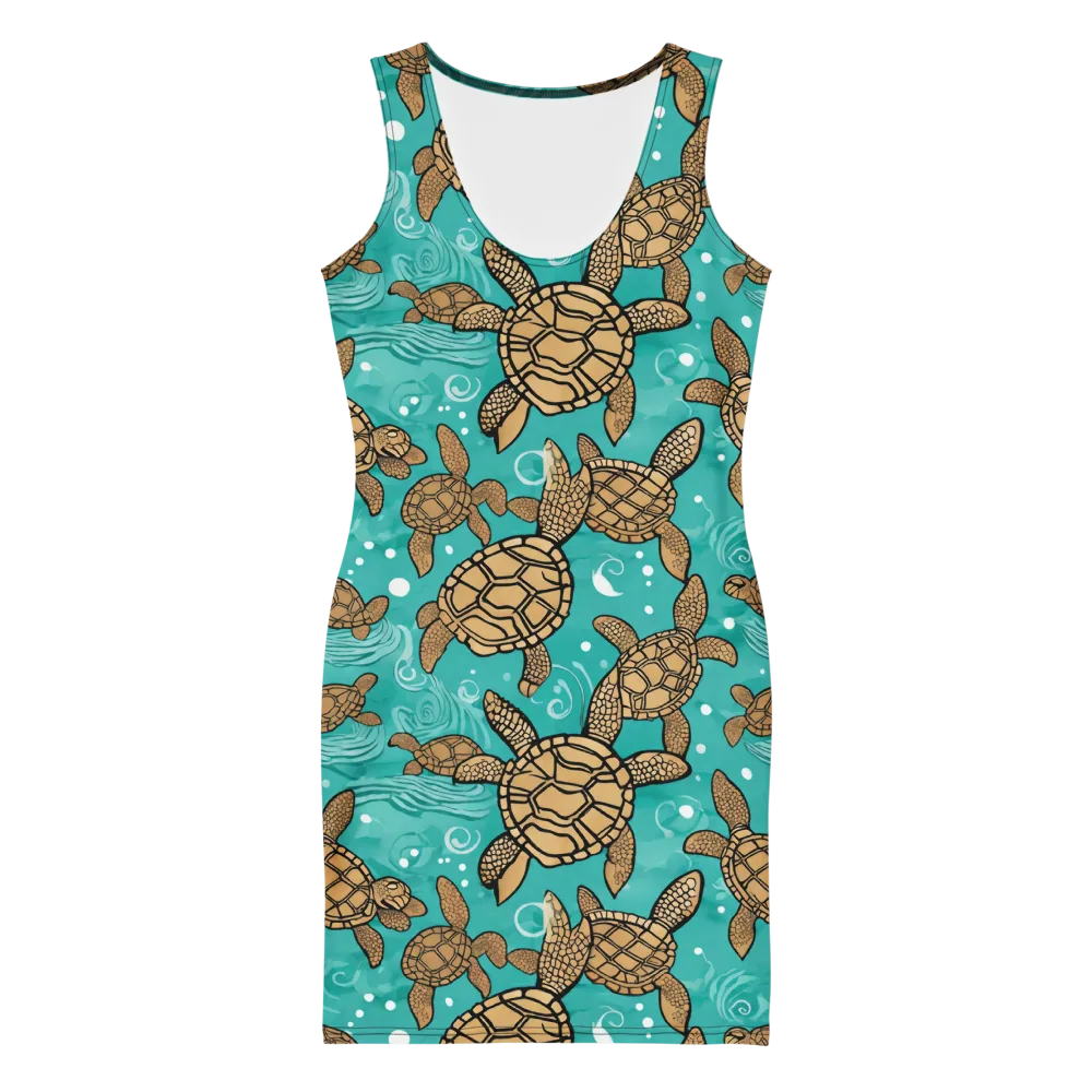 Turtle Tide on Bodycon Dress — Front