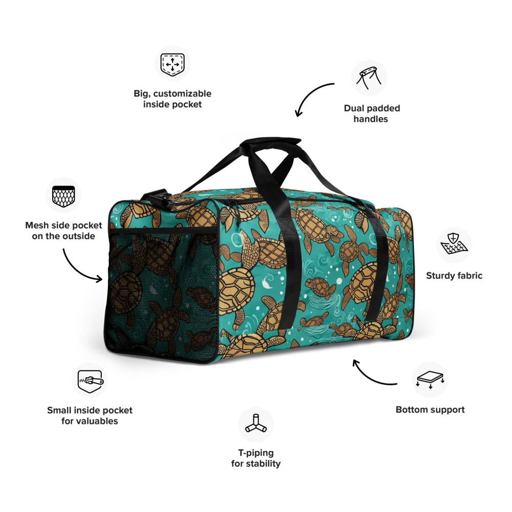 Turtle Tide on Duffle Bag — Right Front