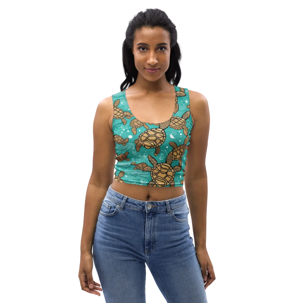 Turtle Tide on Crop Top — Front