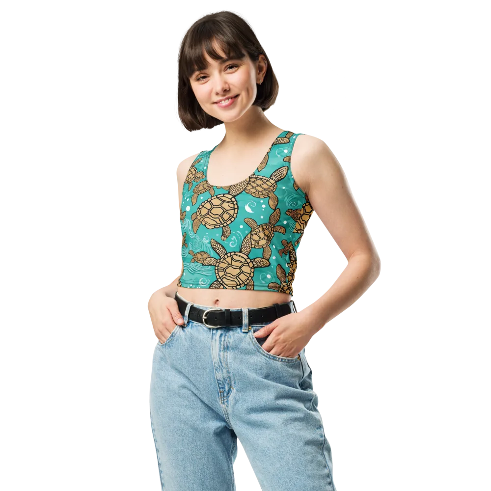 Turtle Tide on Crop Top — Front
