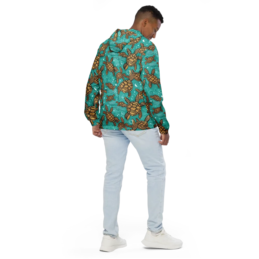Turtle Tide on Men's Windbreaker — Back