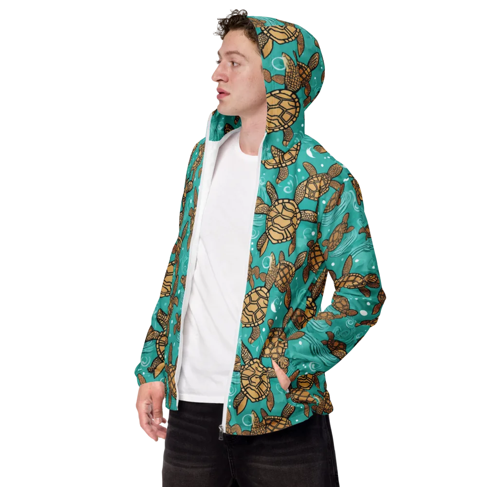 Turtle Tide on Men's Windbreaker — Left Front