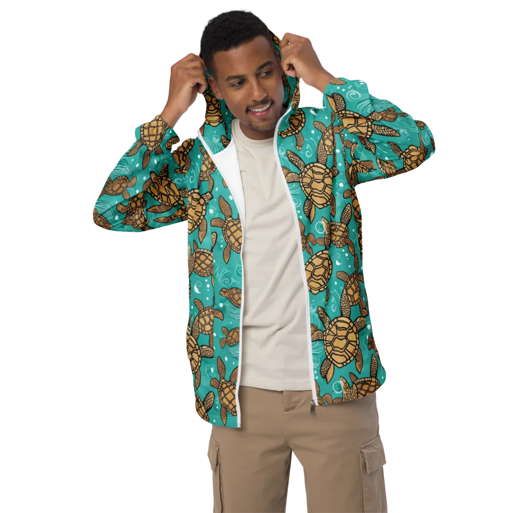 Turtle Tide on Men's Windbreaker — Front