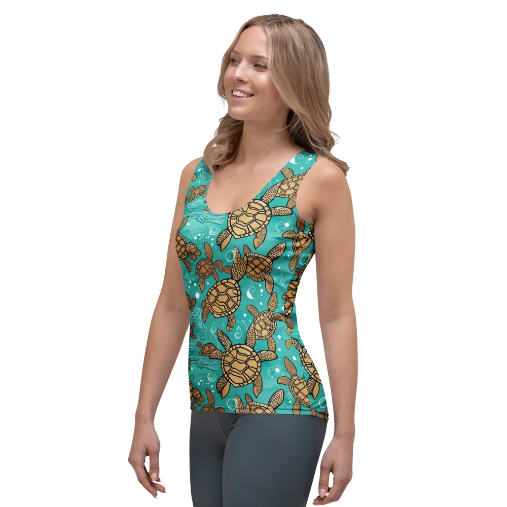 Turtle Tide on Women's Tank Top — Left Front