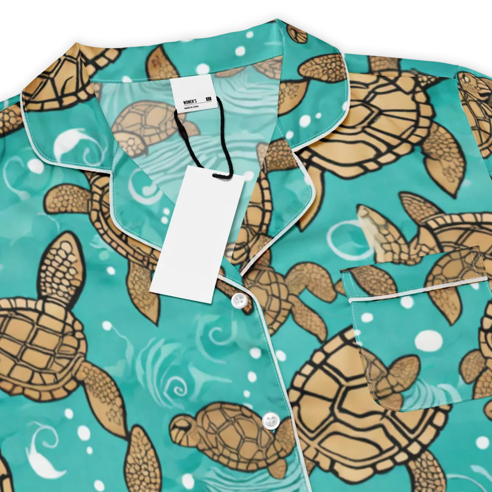 Turtle Tide on Women's Short Sleeve Pajama Top — Product details