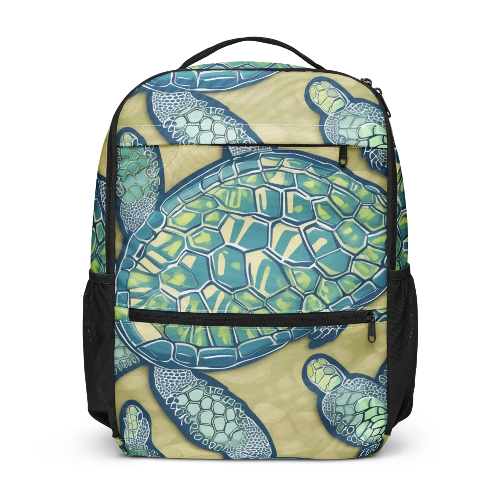 Sea Glass Tortoises on Utility Backpack — Front