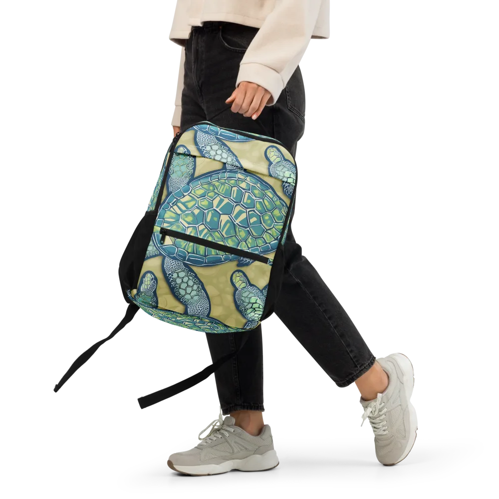 Sea Glass Tortoises on Utility Backpack — Front