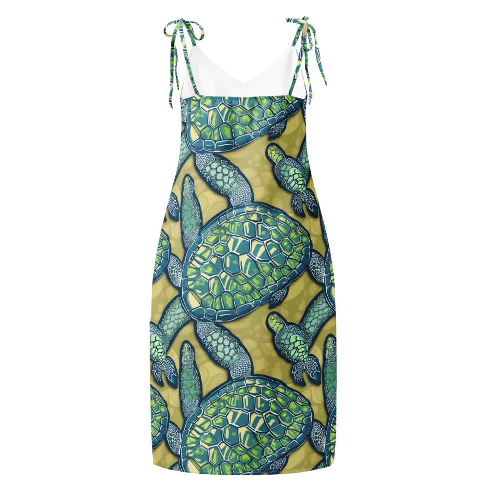 Sea Glass Tortoises on Slip Dress — Back