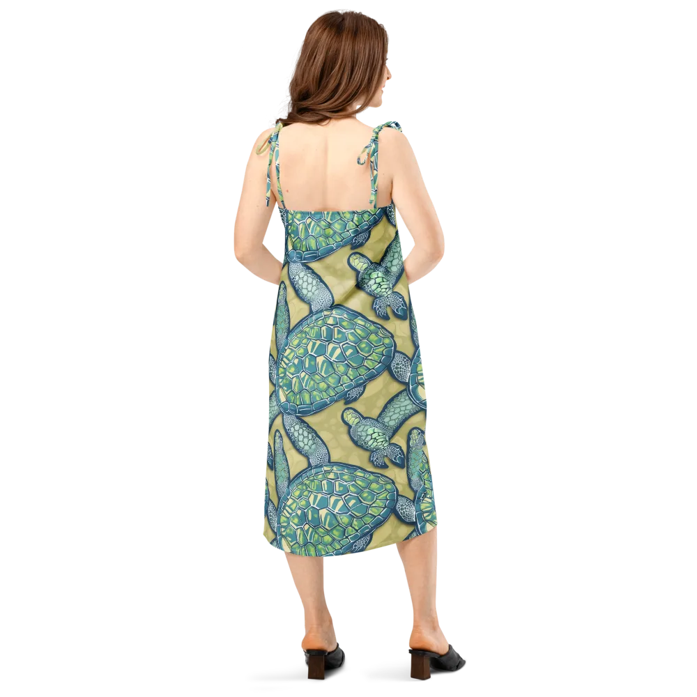 Sea Glass Tortoises on Slip Dress — Back