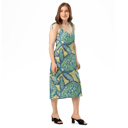 Sea Glass Tortoises on a Slip Dress