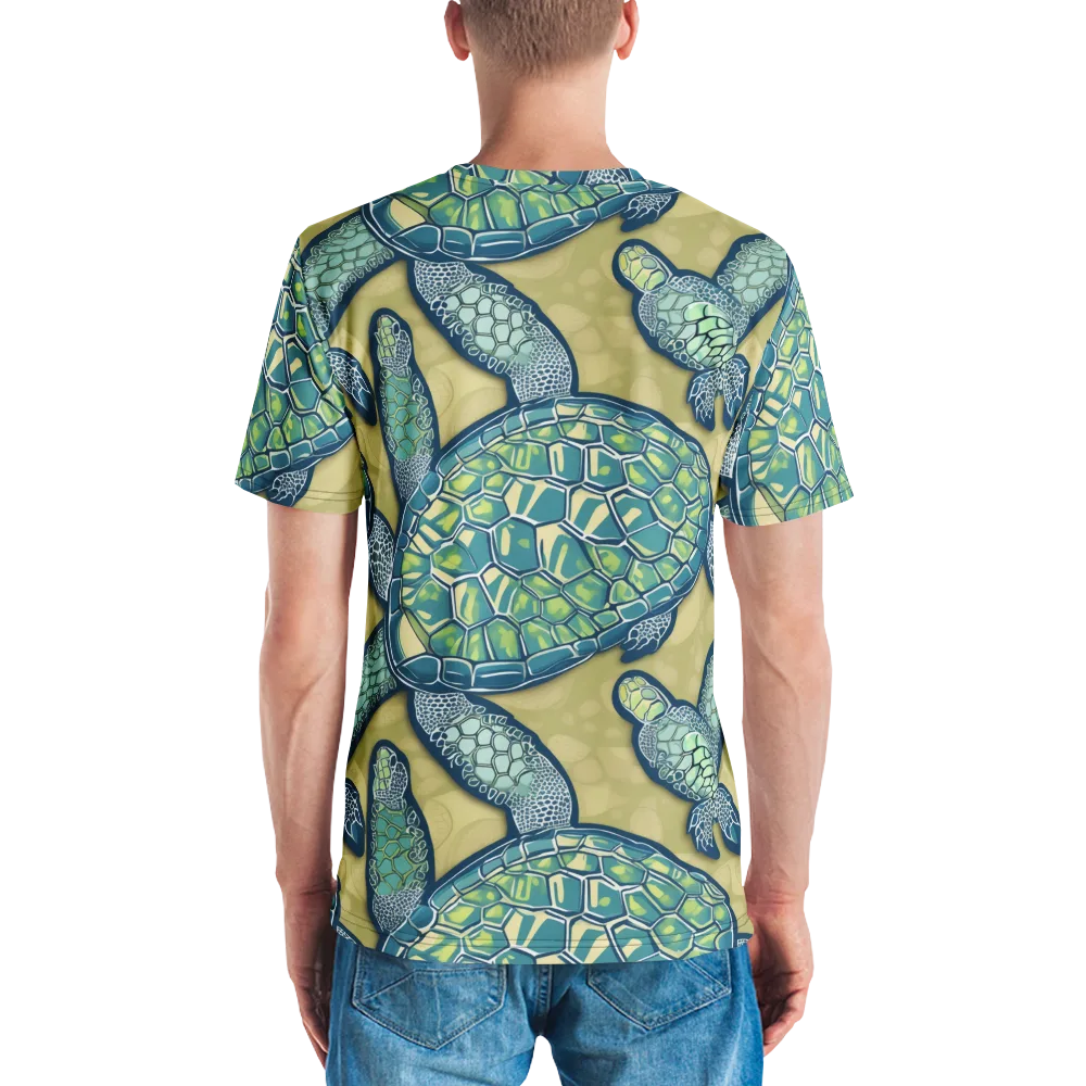 Sea Glass Tortoises on Men's Crew Neck T-Shirt — Back