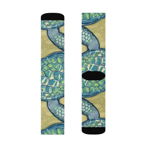 Sea Glass Tortoises on a Socks