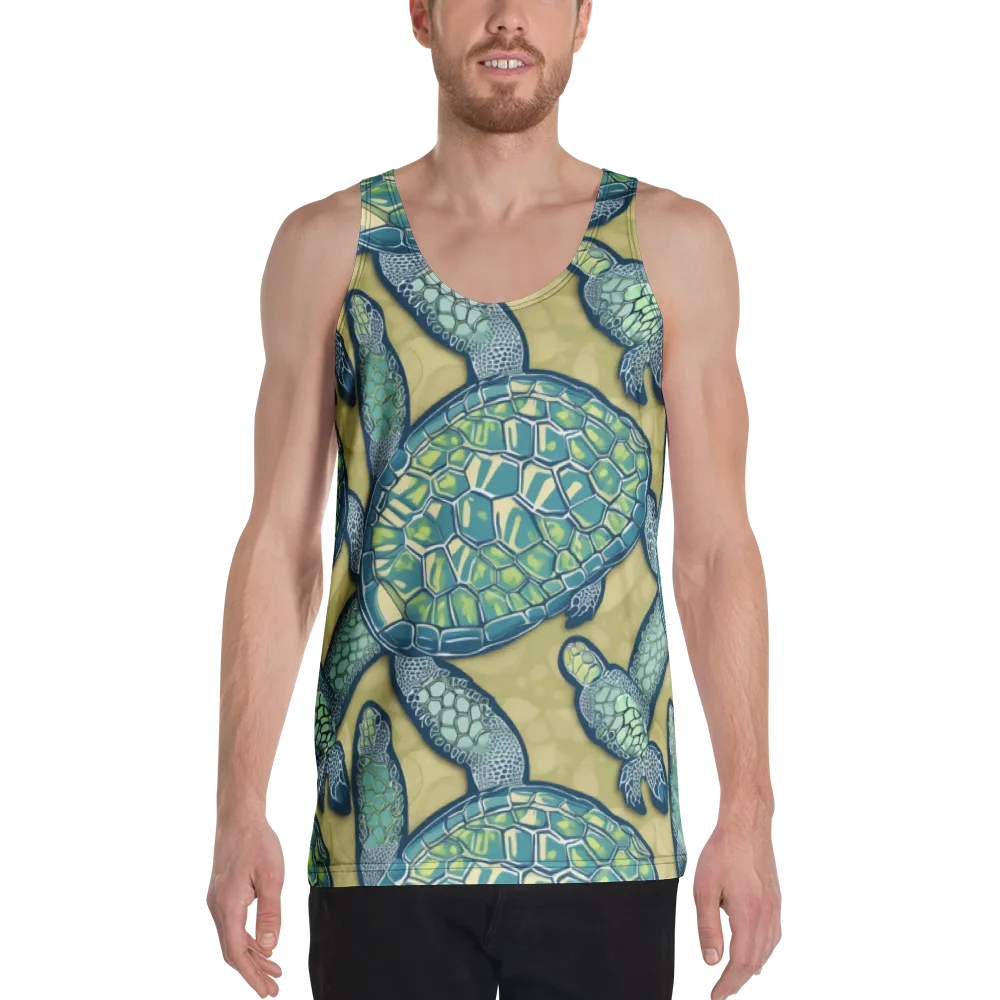 Sea Glass Tortoises on Men's Tank Top — Front